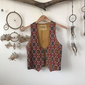 True vintage 70’s boho carpet vest